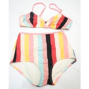 Solid & Striped - Brigitte Bikini Top & High-Waist Bottom in Stripe / XS & S